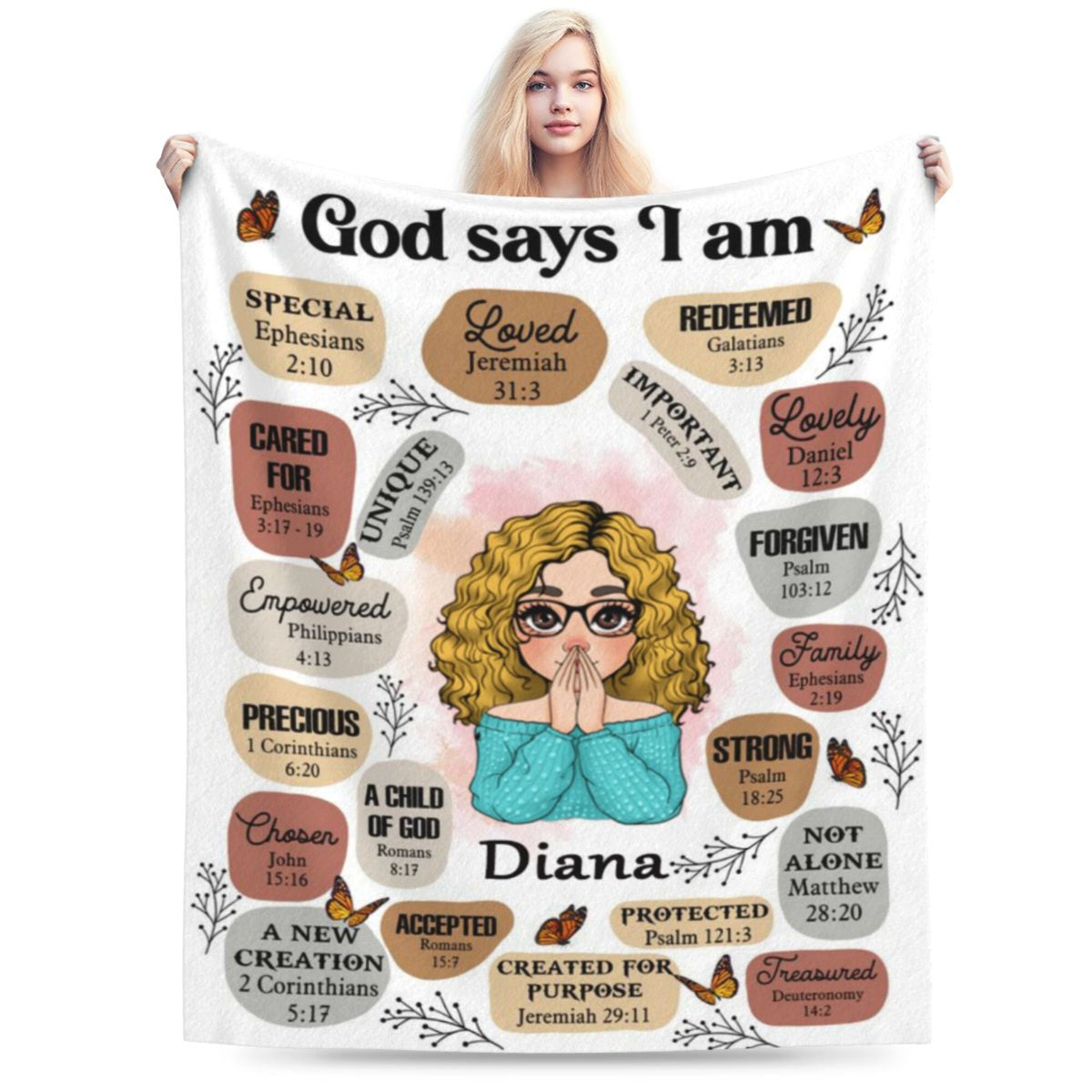 God Says I Am White - Personalized Blanket