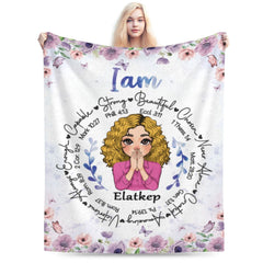 I Am Strong Beautiful - Personalized Blanket