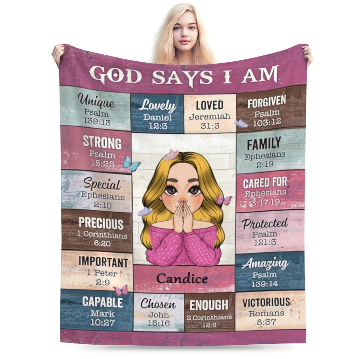 God Says I Am - Personalized Blanket