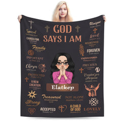 God Says I Am Black - Personalized Blanket