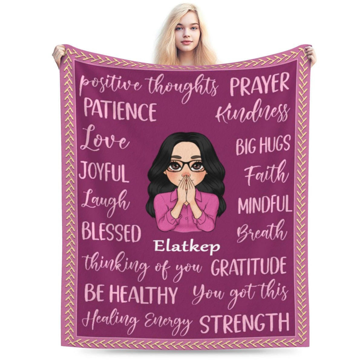 Positive Words - Personalized Blanket