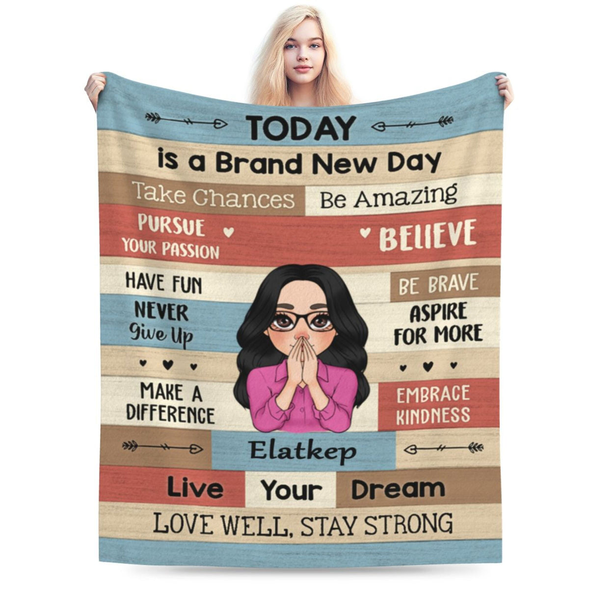 Today Is A Brand New Day - Personalized Blanket