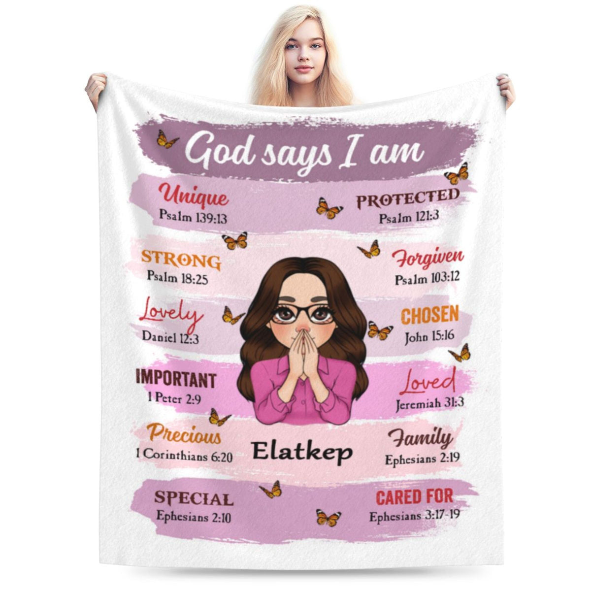 God Says I Am Pink - Personalized Blanket