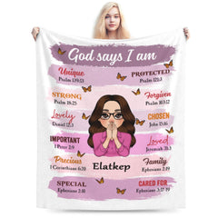 God Says I Am Pink - Personalized Blanket