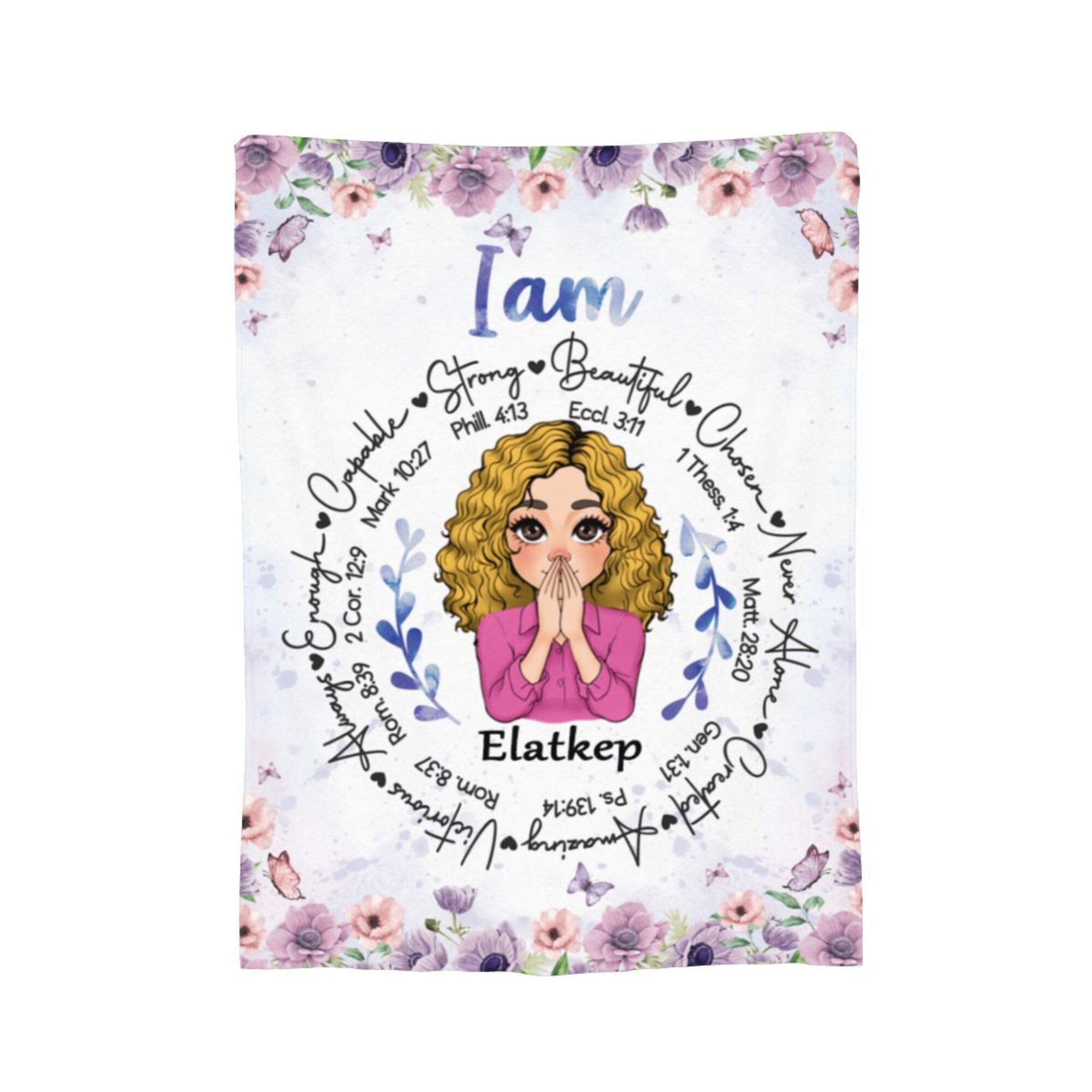 I Am Strong Beautiful - Personalized Blanket