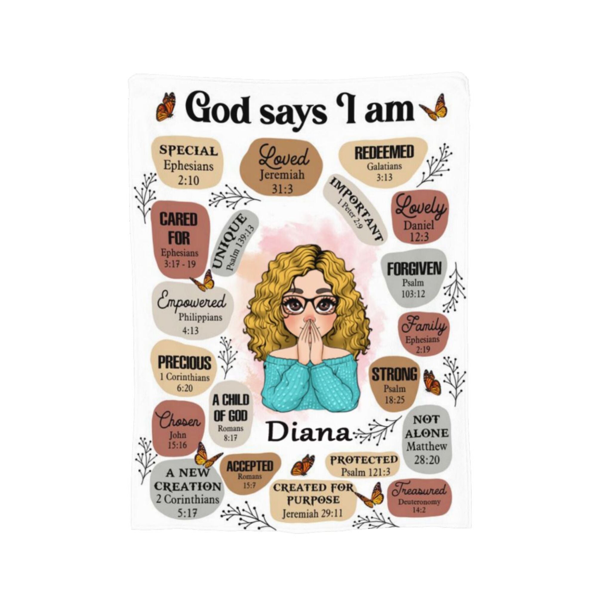 God Says I Am White - Personalized Blanket