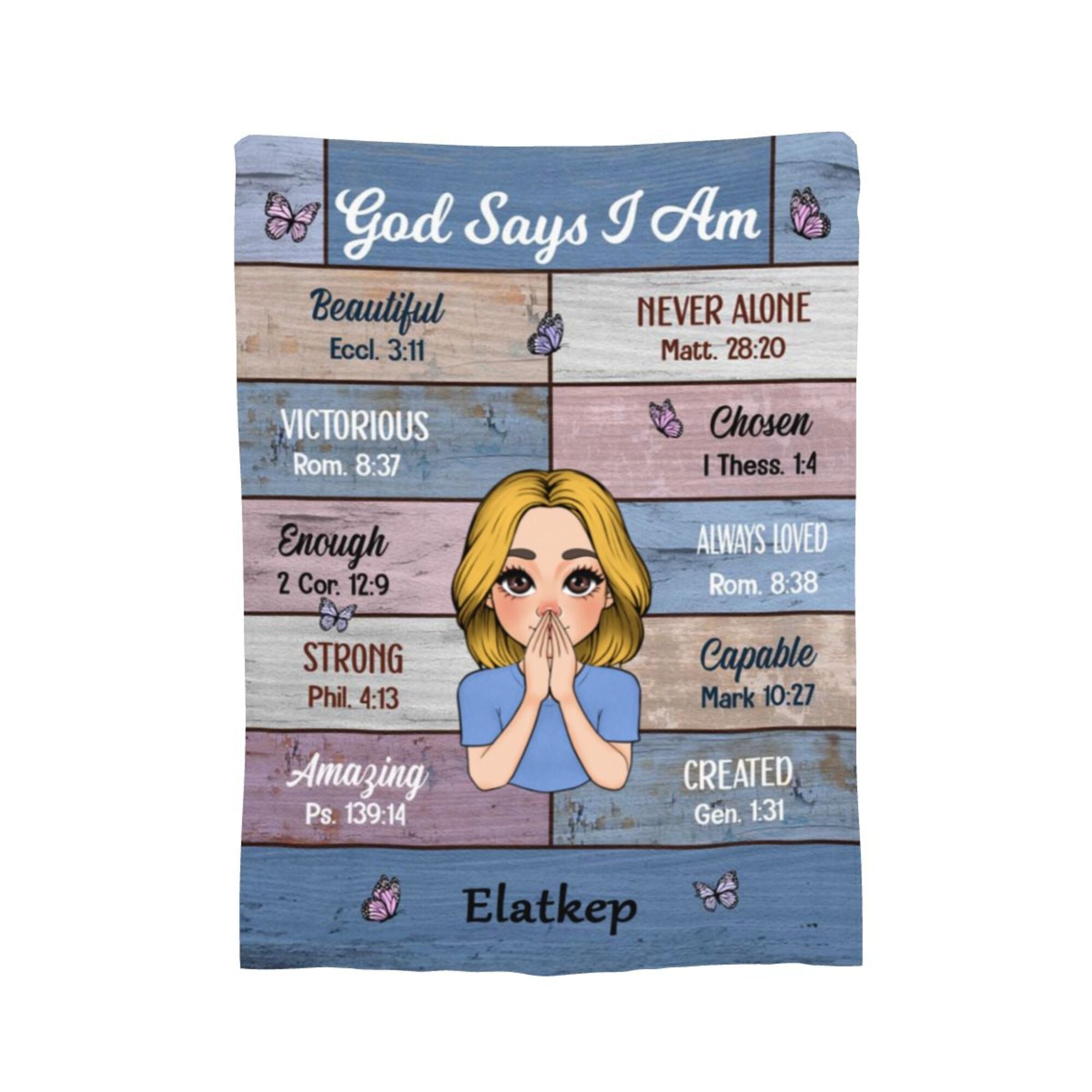 God Says I Am Blue - Personalized Blanket