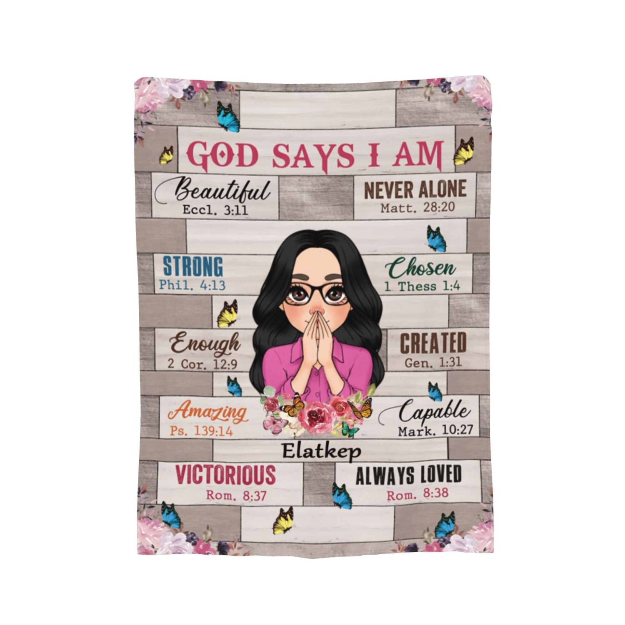 God Says I Am Floral - Personalized Blanket