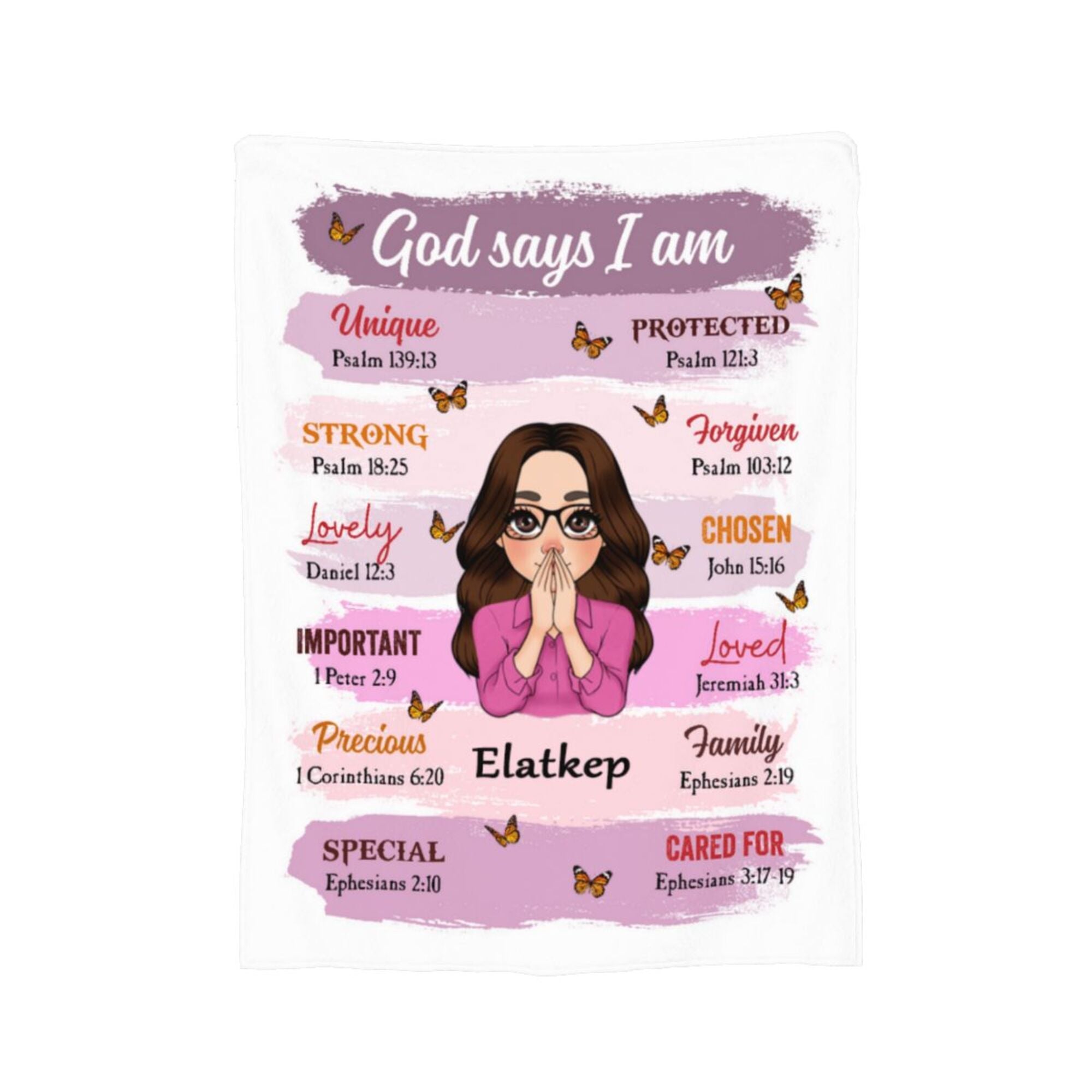 God Says I Am Pink - Personalized Blanket