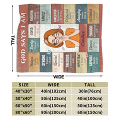 God Says I Am - Personalized Blanket