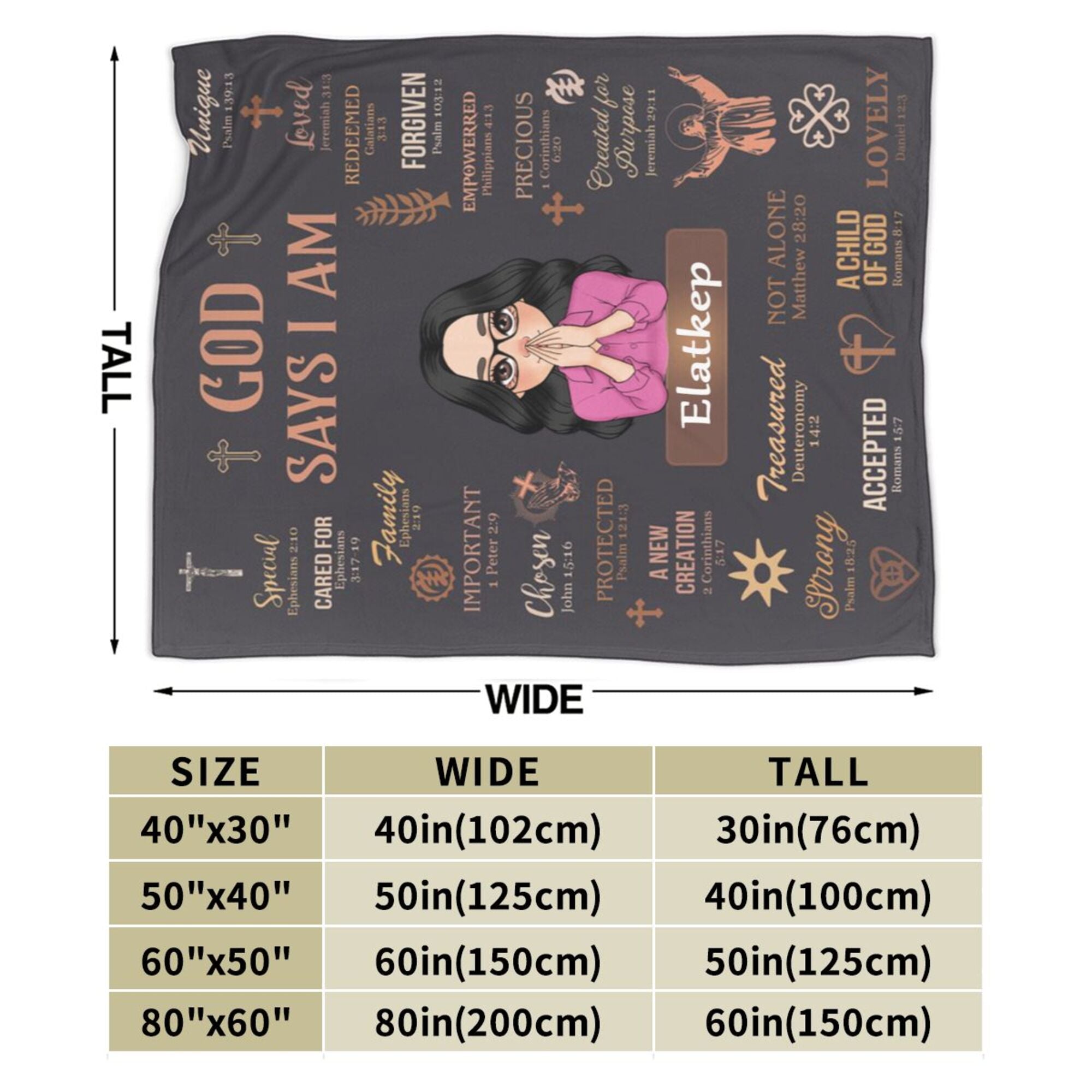 God Says I Am Black - Personalized Blanket