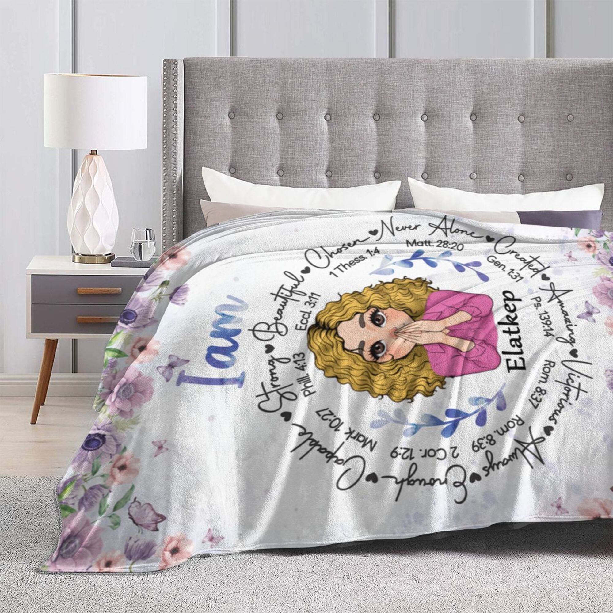 I Am Strong Beautiful - Personalized Blanket