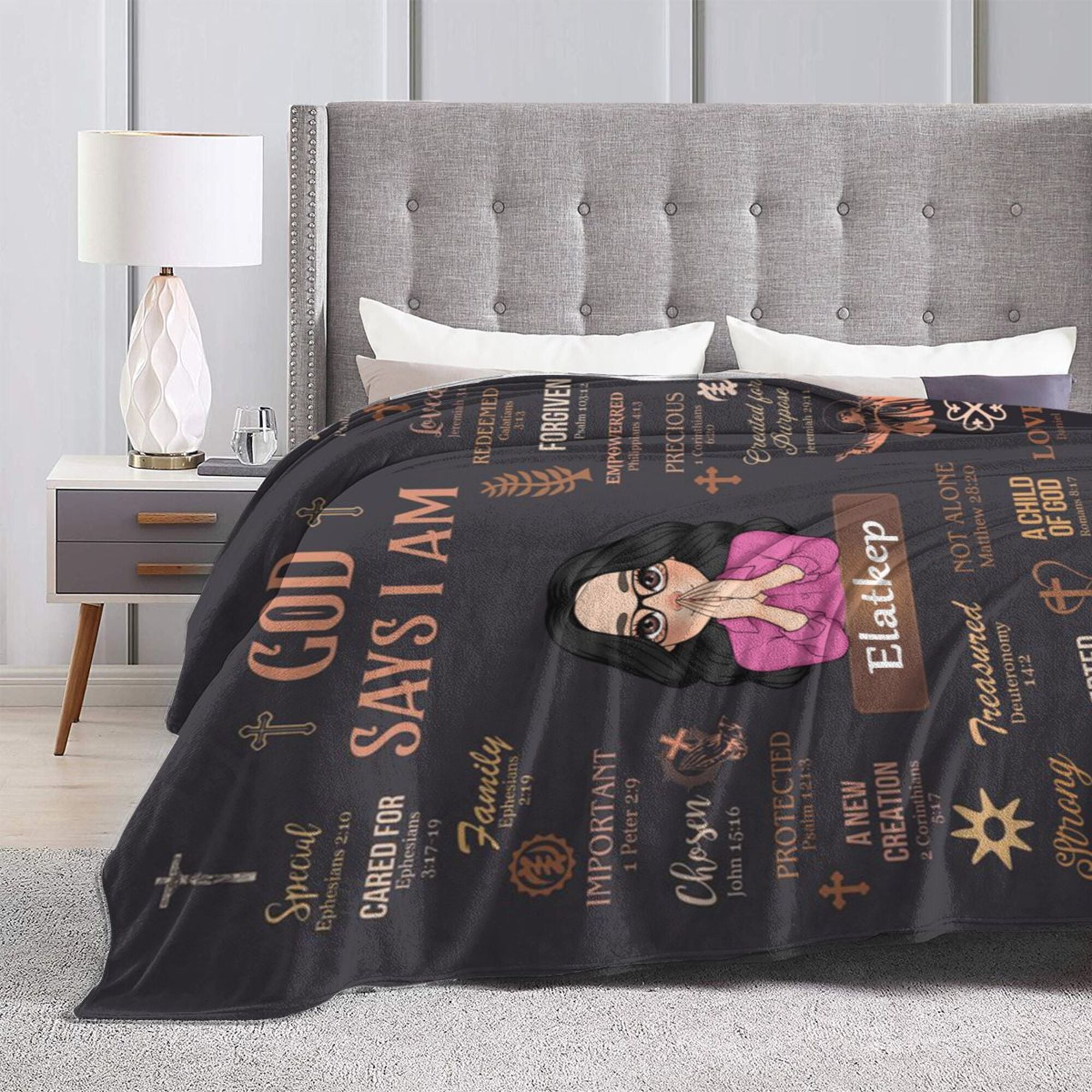 God Says I Am Black - Personalized Blanket