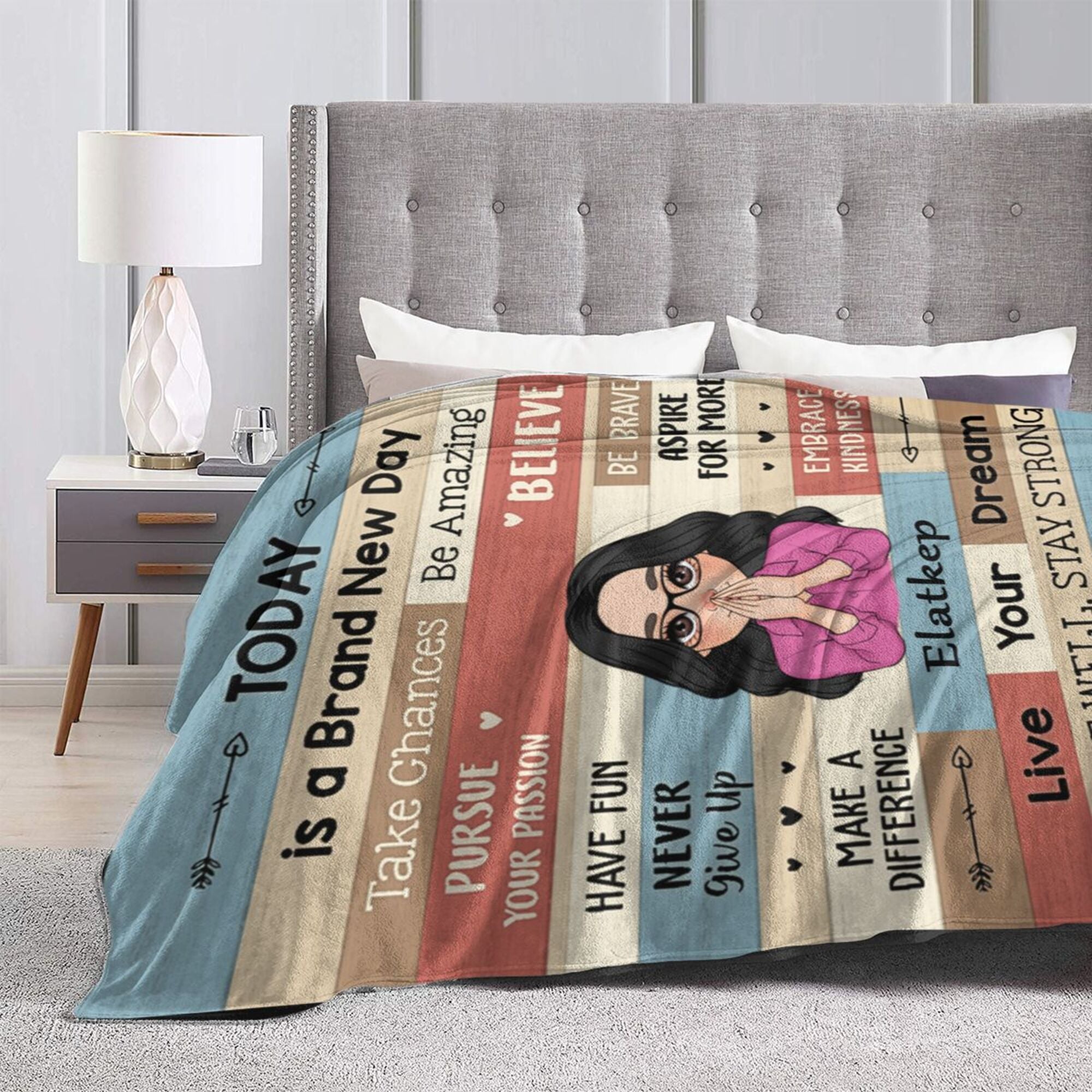 Today Is A Brand New Day - Personalized Blanket