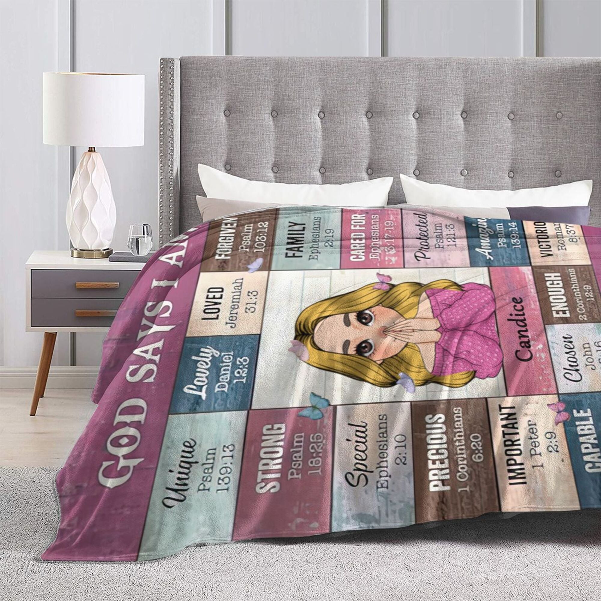 God Says I Am - Personalized Blanket