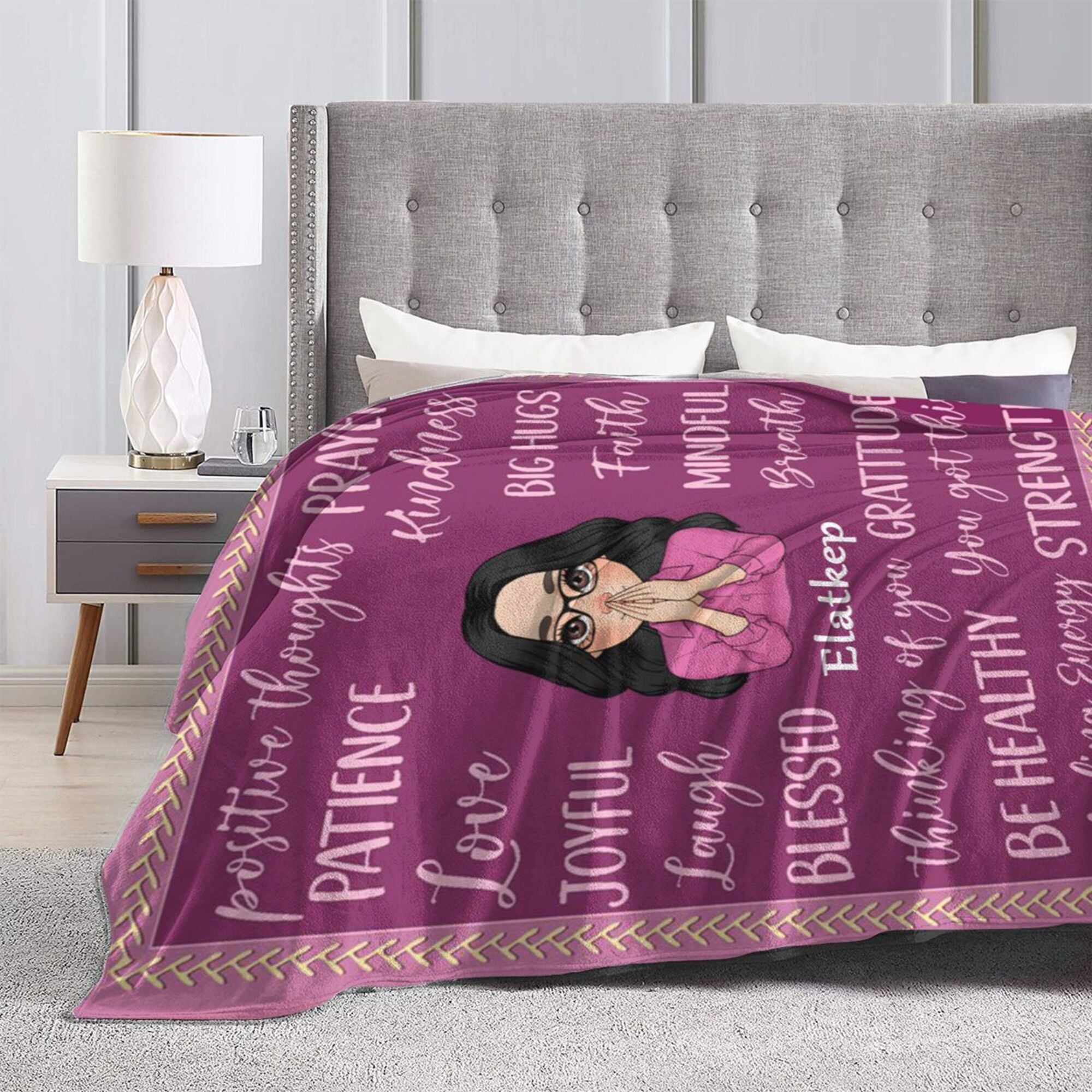 Positive Words - Personalized Blanket