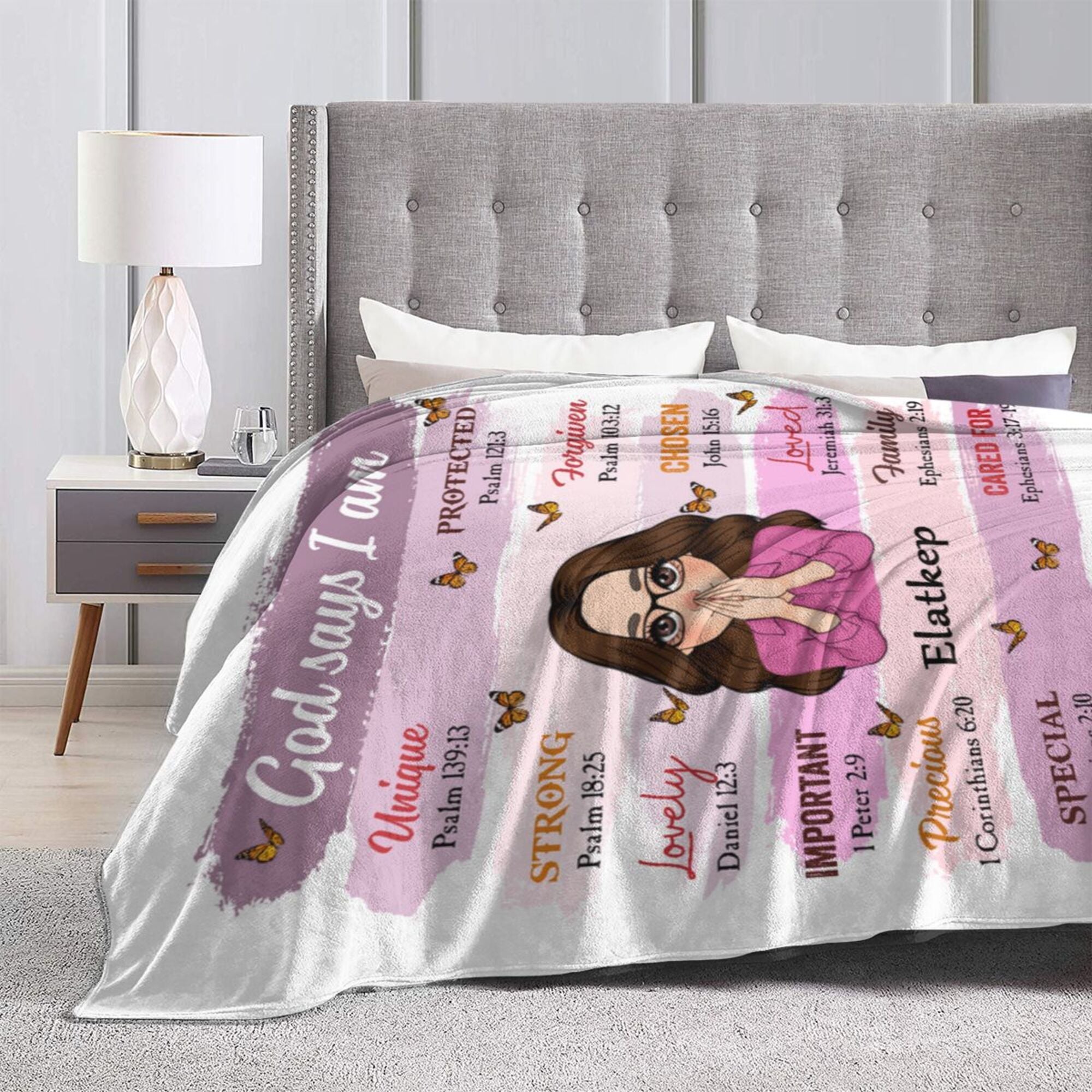 God Says I Am Pink - Personalized Blanket