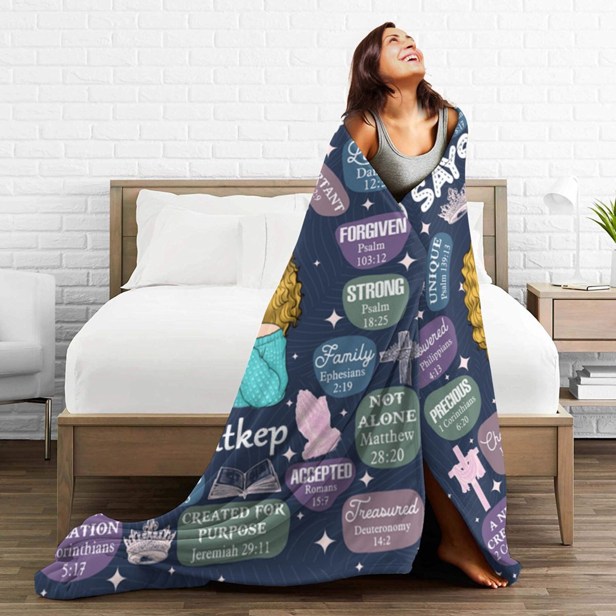 God Says I Am Dark Blue - Personalized Blanket