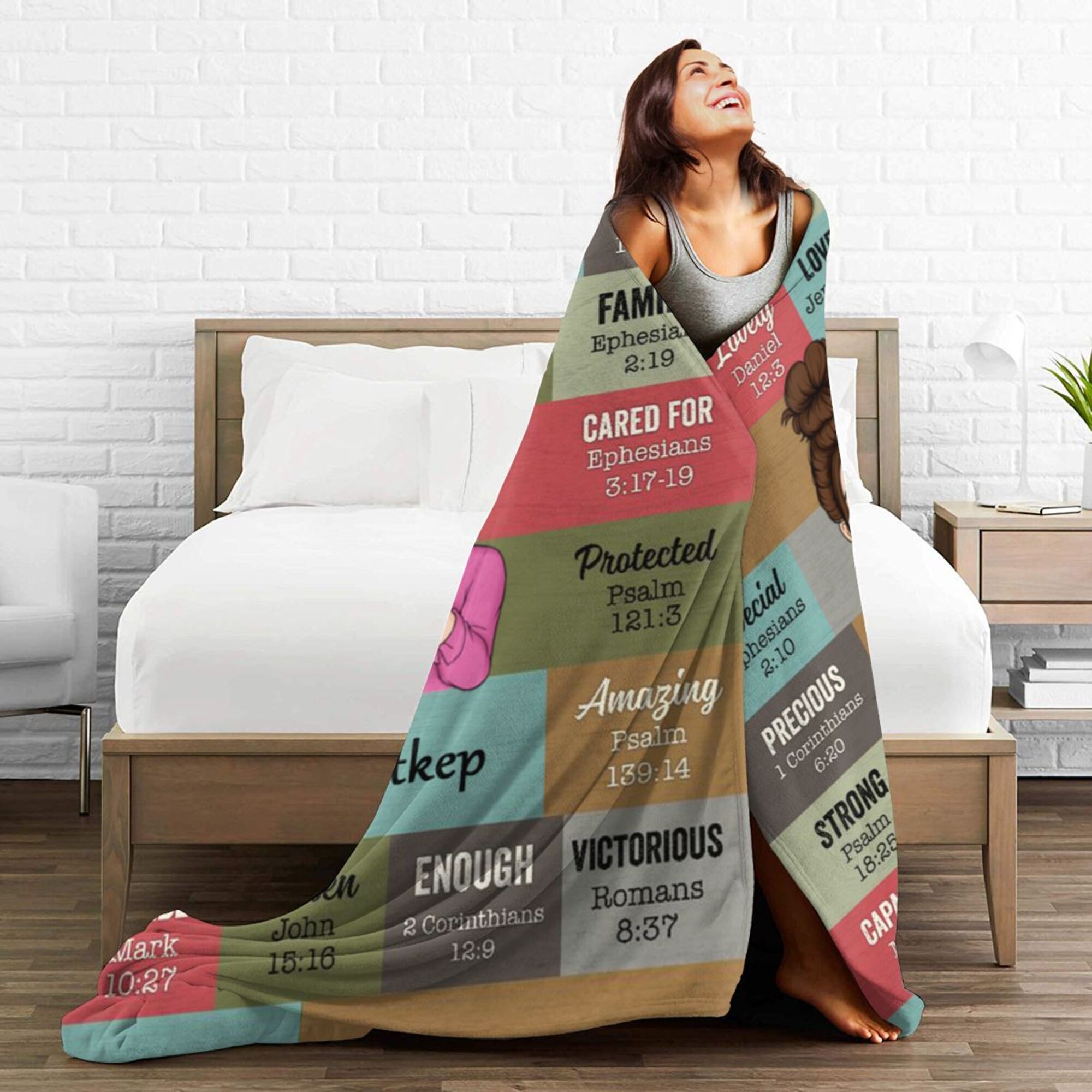 Vintage God Says I Am - Personalized Blanket