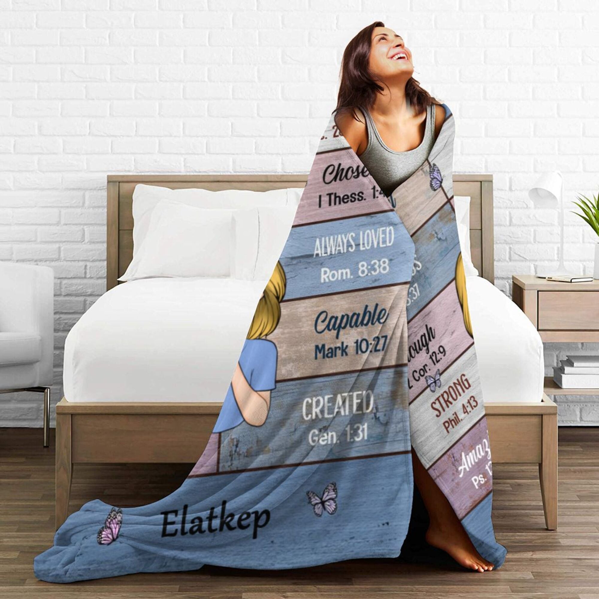 God Says I Am Blue - Personalized Blanket