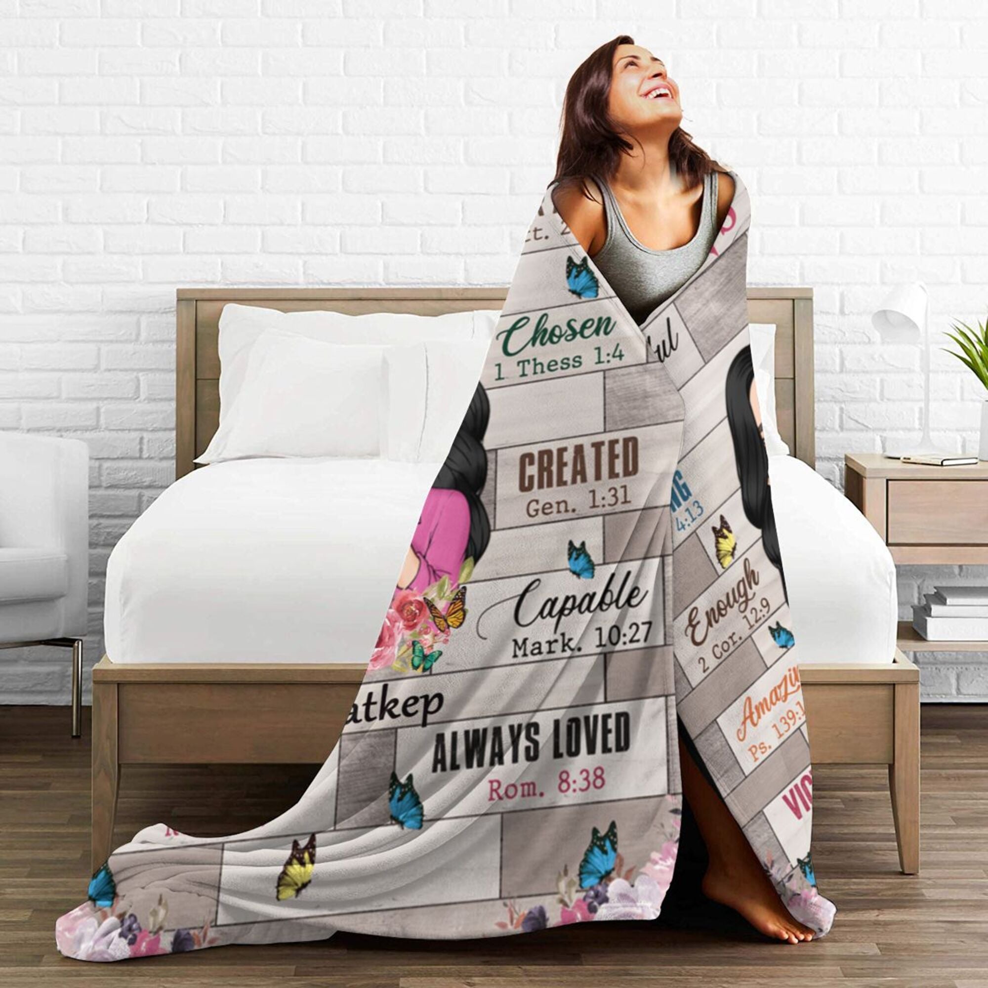 God Says I Am Floral - Personalized Blanket