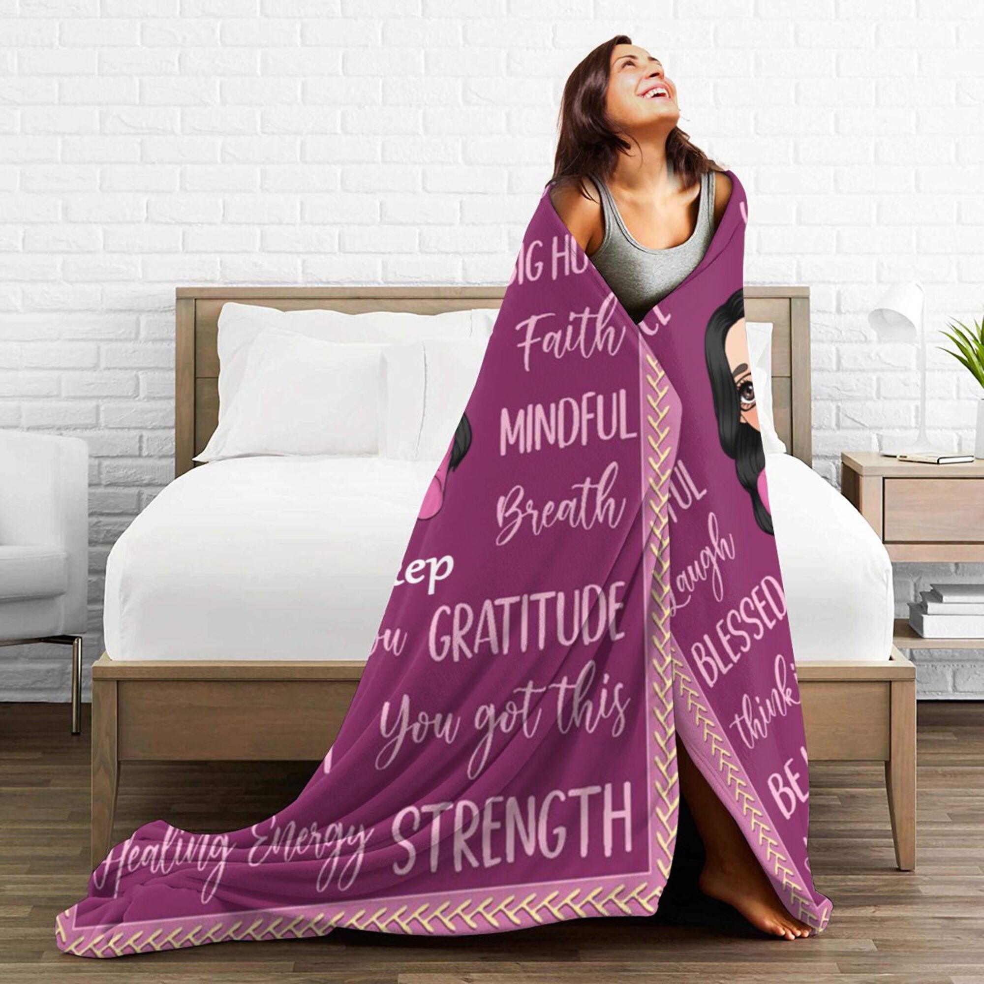 Positive Words - Personalized Blanket