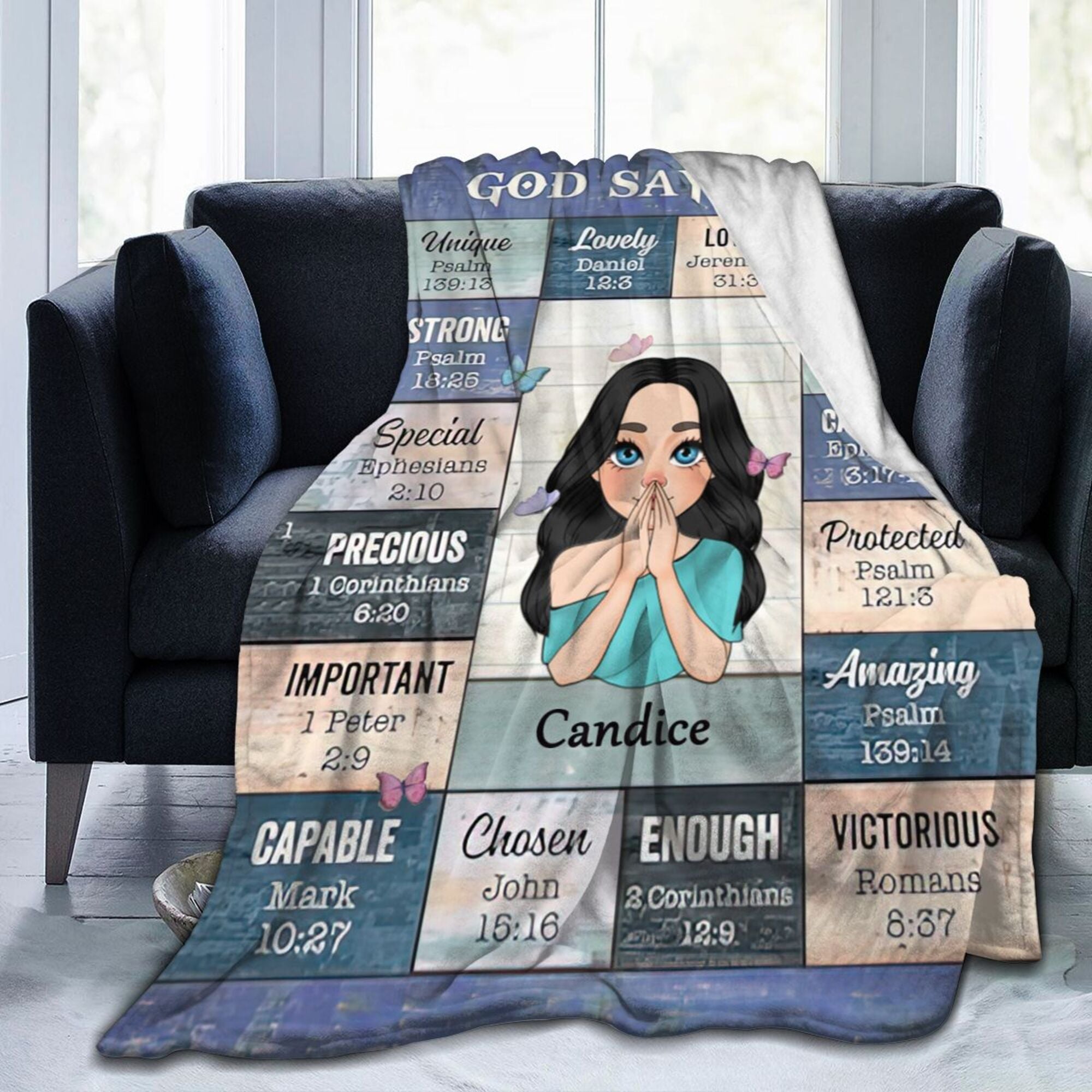 God Says I Am - Personalized Blanket