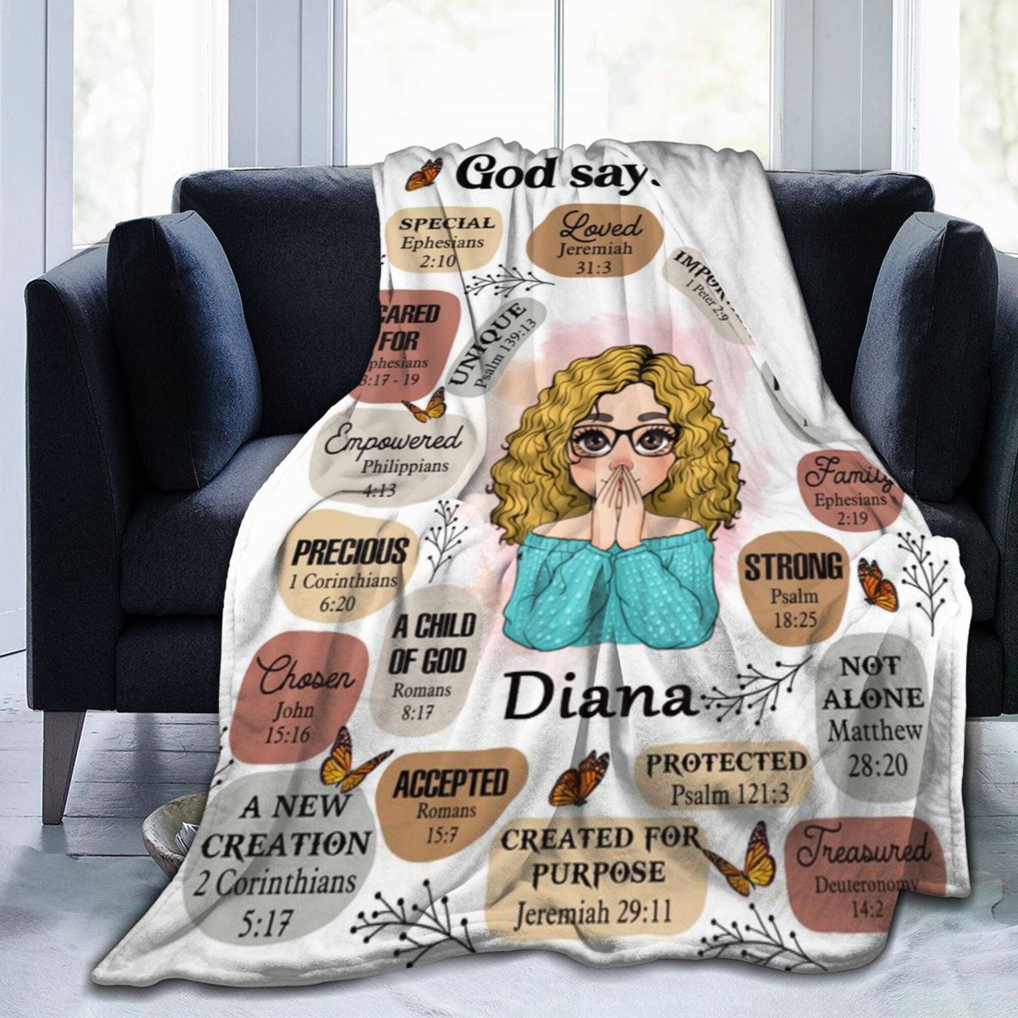 God Says I Am White - Personalized Blanket