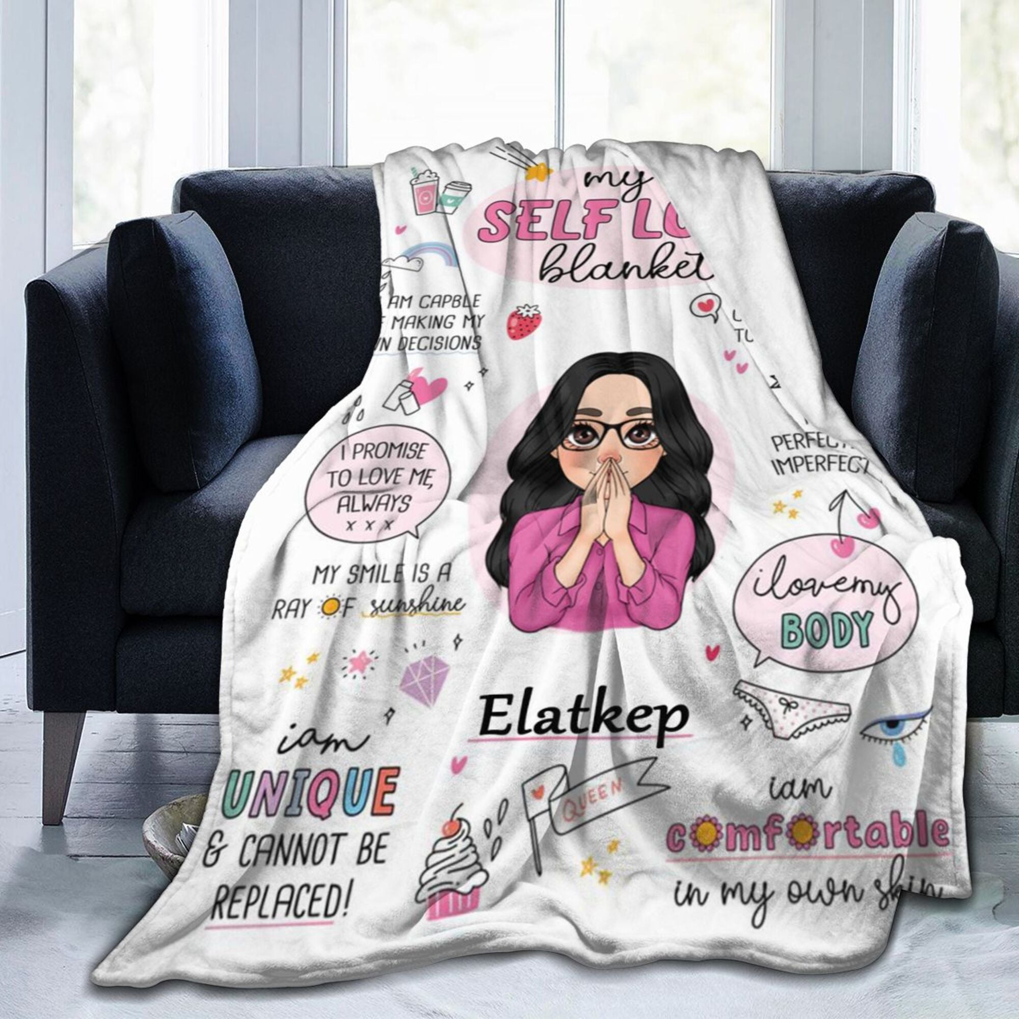 My Self Love Blanket Pink - Personalized Blanket