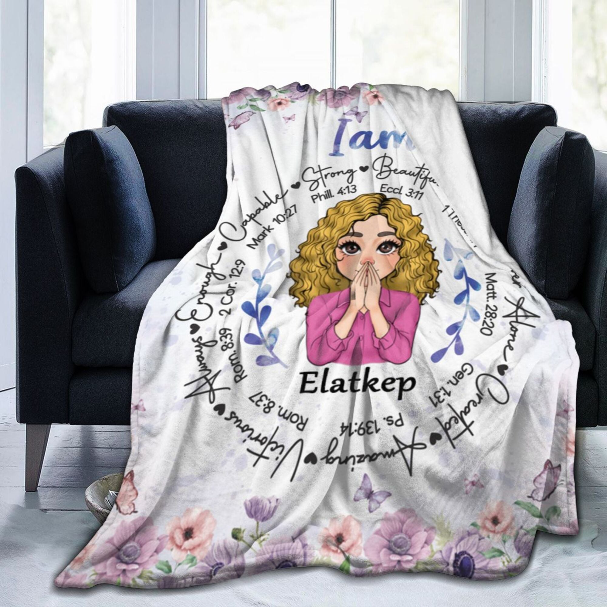 I Am Strong Beautiful - Personalized Blanket