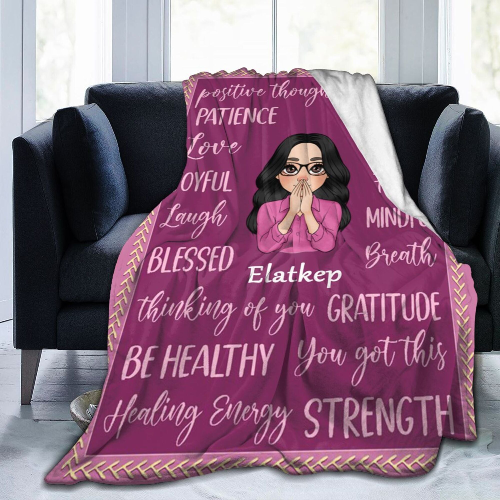 Positive Words - Personalized Blanket