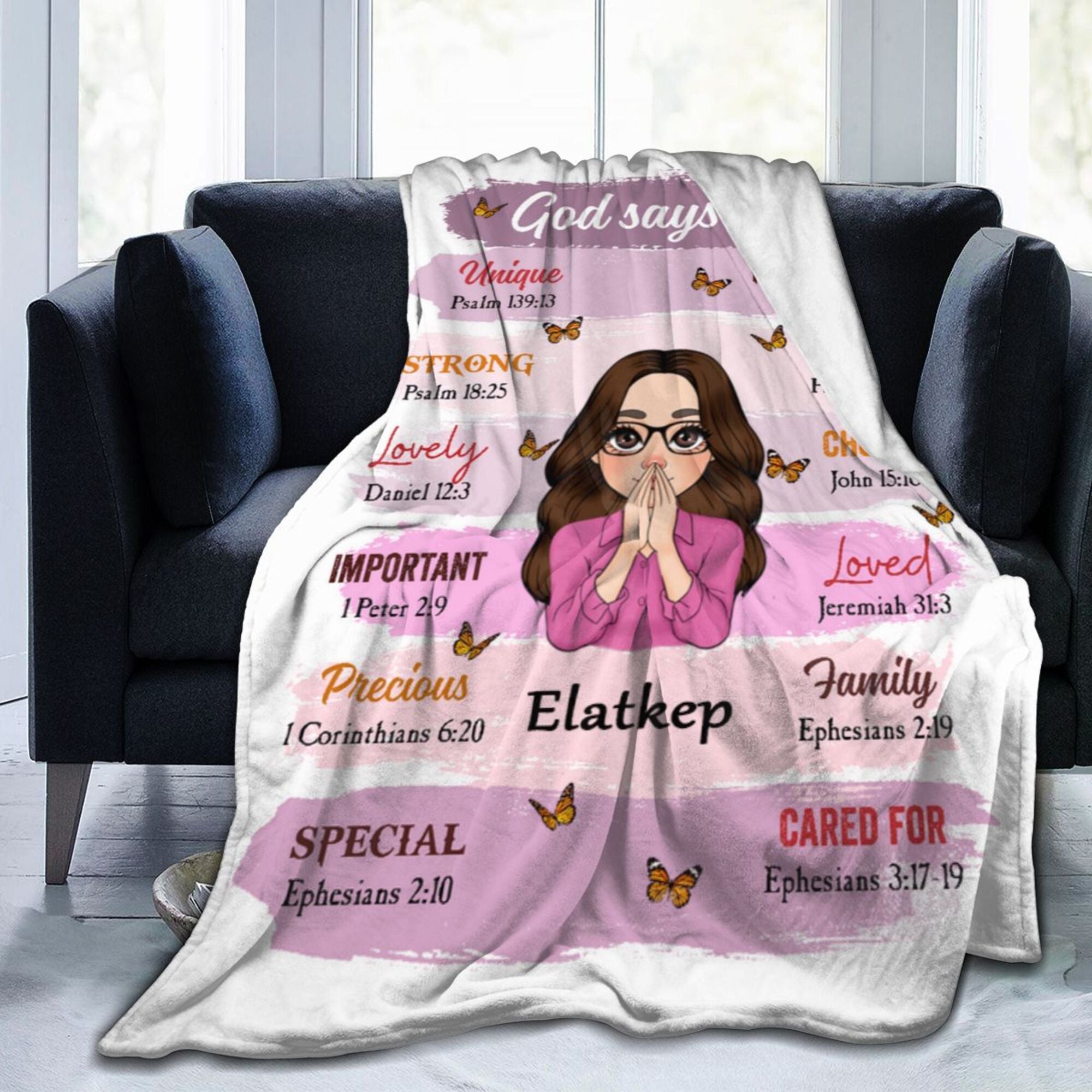 God Says I Am Pink - Personalized Blanket