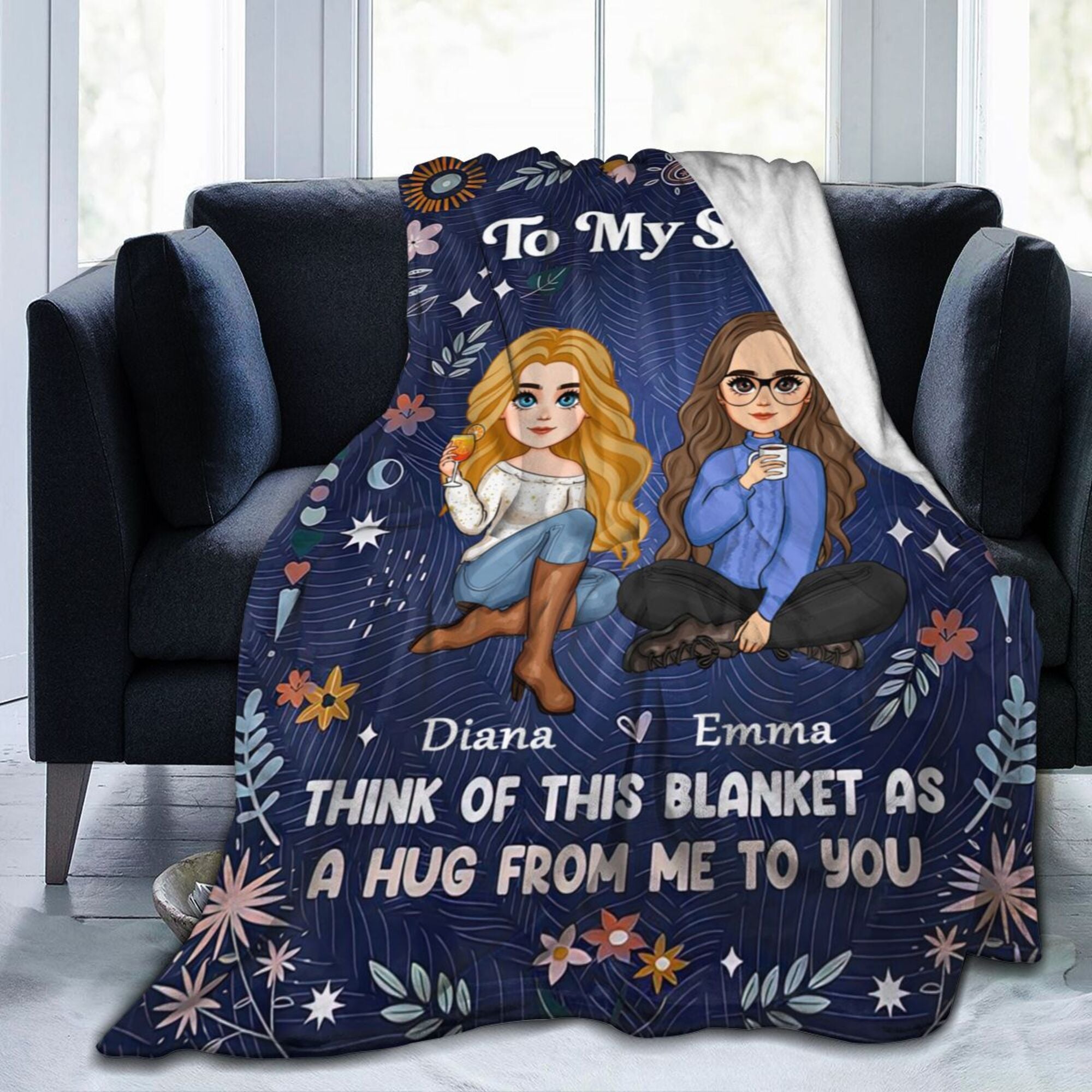 To My Sister - Personalized Blanket