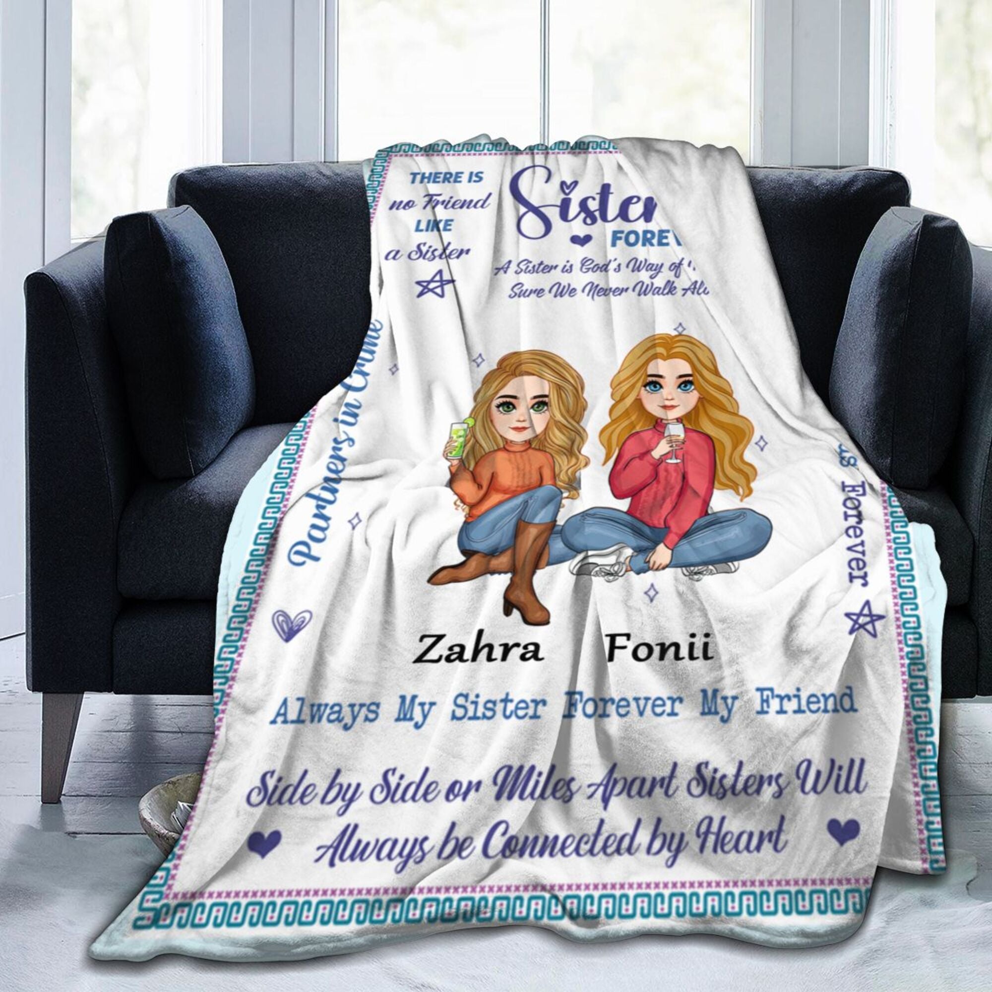 Sister Forever - Personalized Blanket