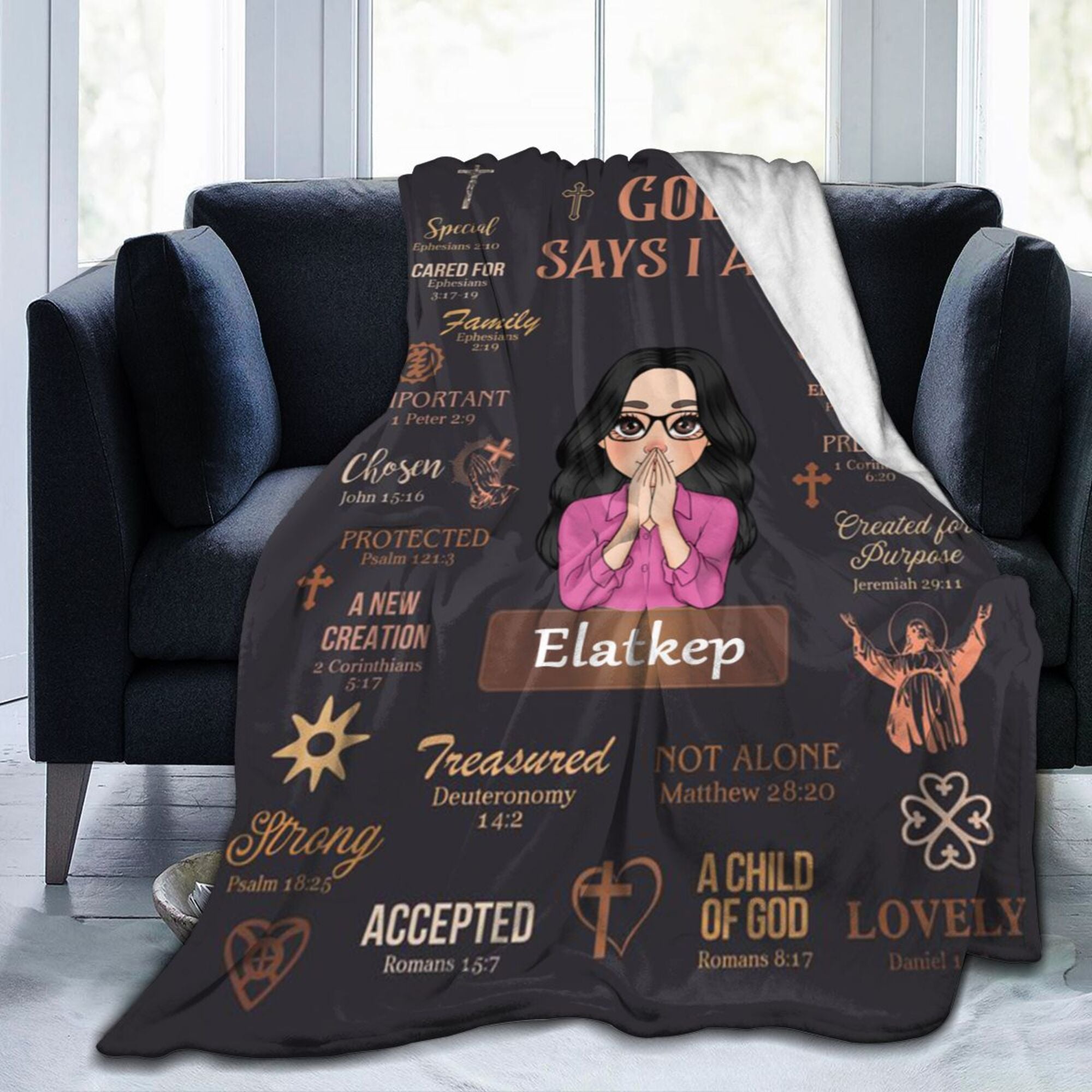 God Says I Am Black - Personalized Blanket