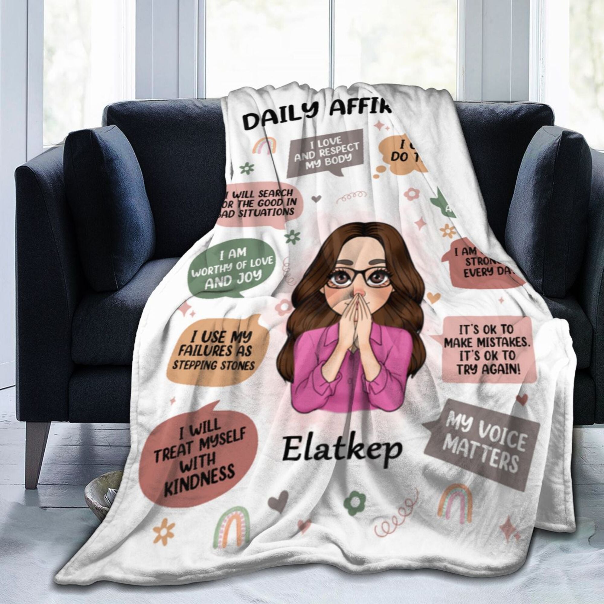 Daily Affirmations - Personalized Blanket