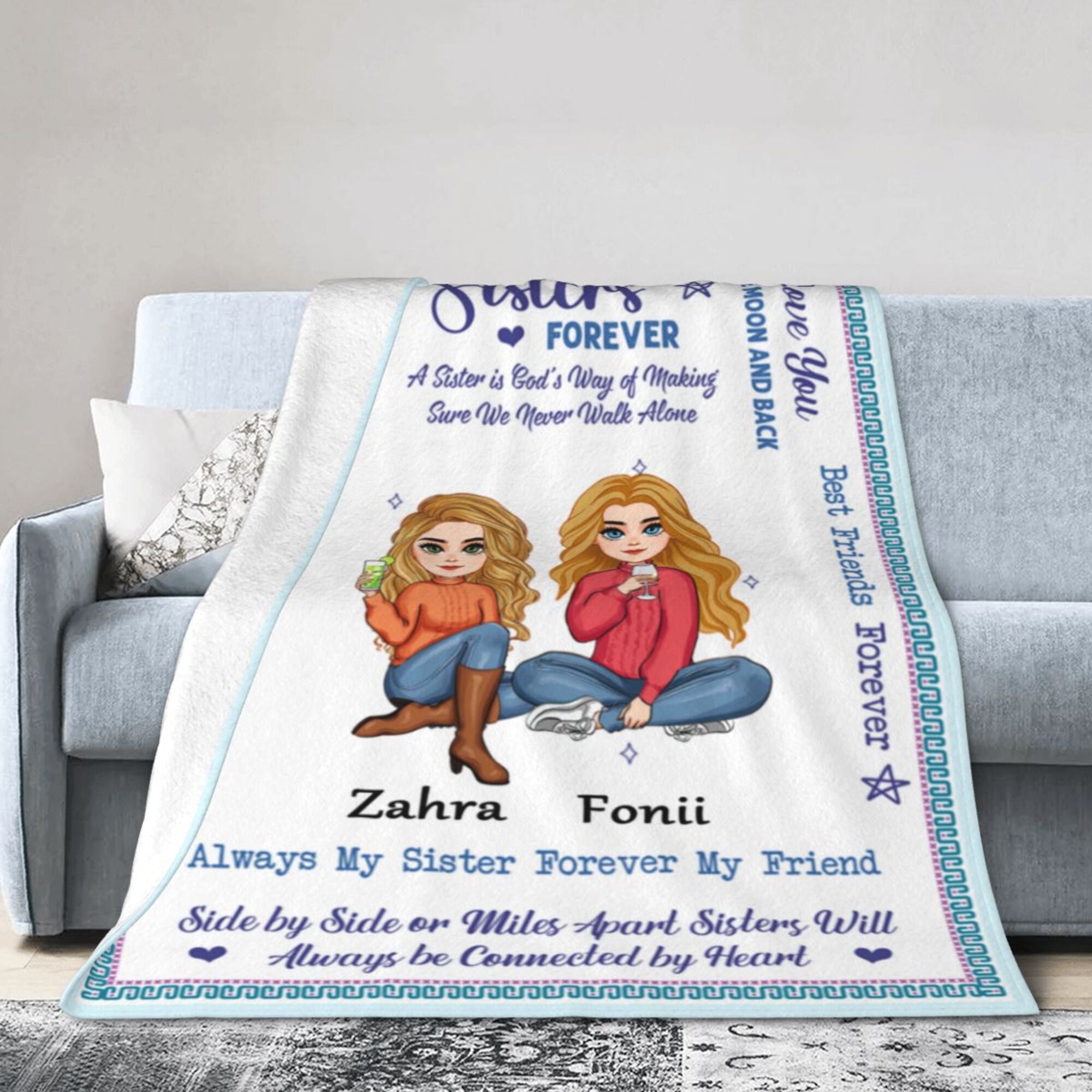 Sister Forever - Personalized Blanket