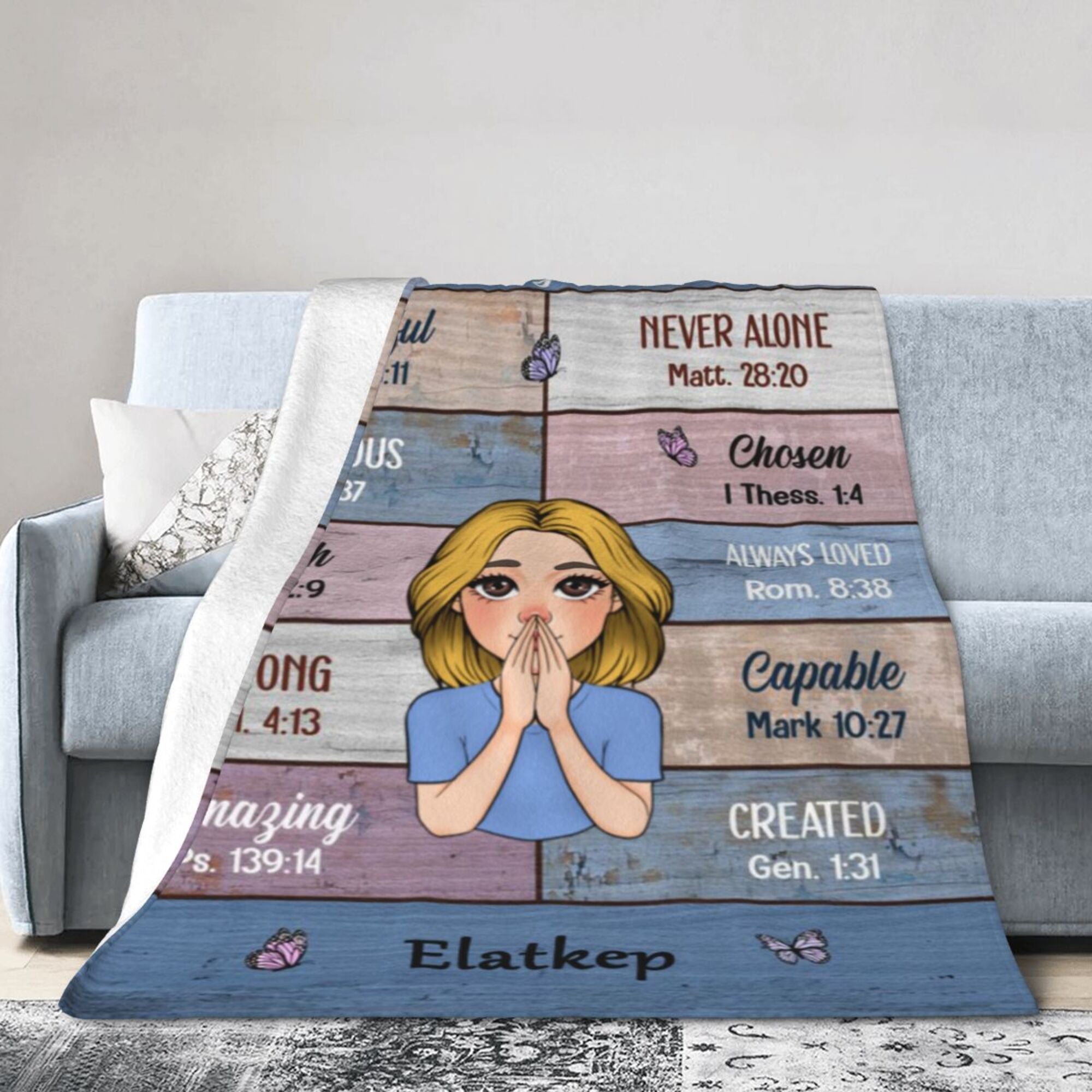 God Says I Am Blue - Personalized Blanket