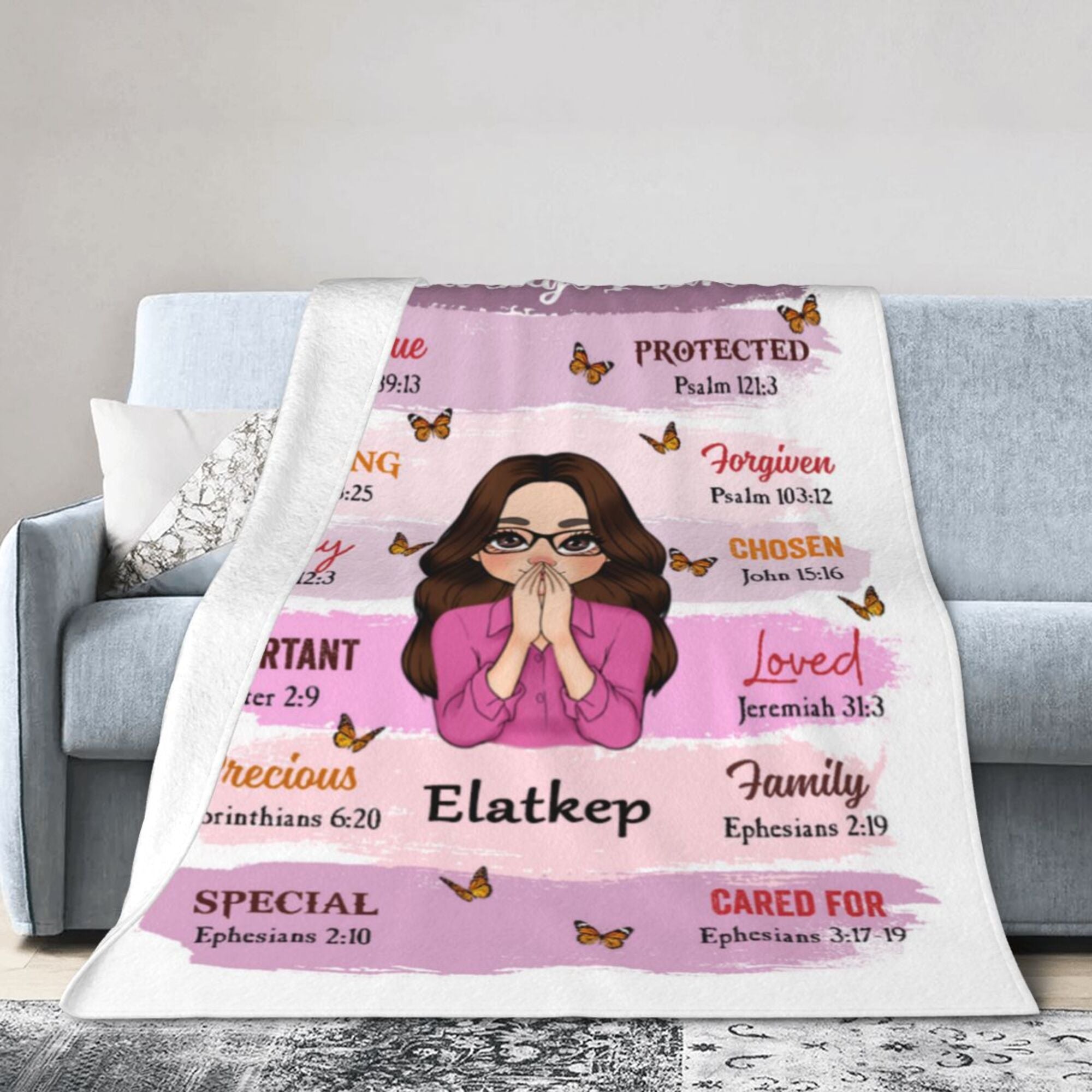 God Says I Am Pink - Personalized Blanket