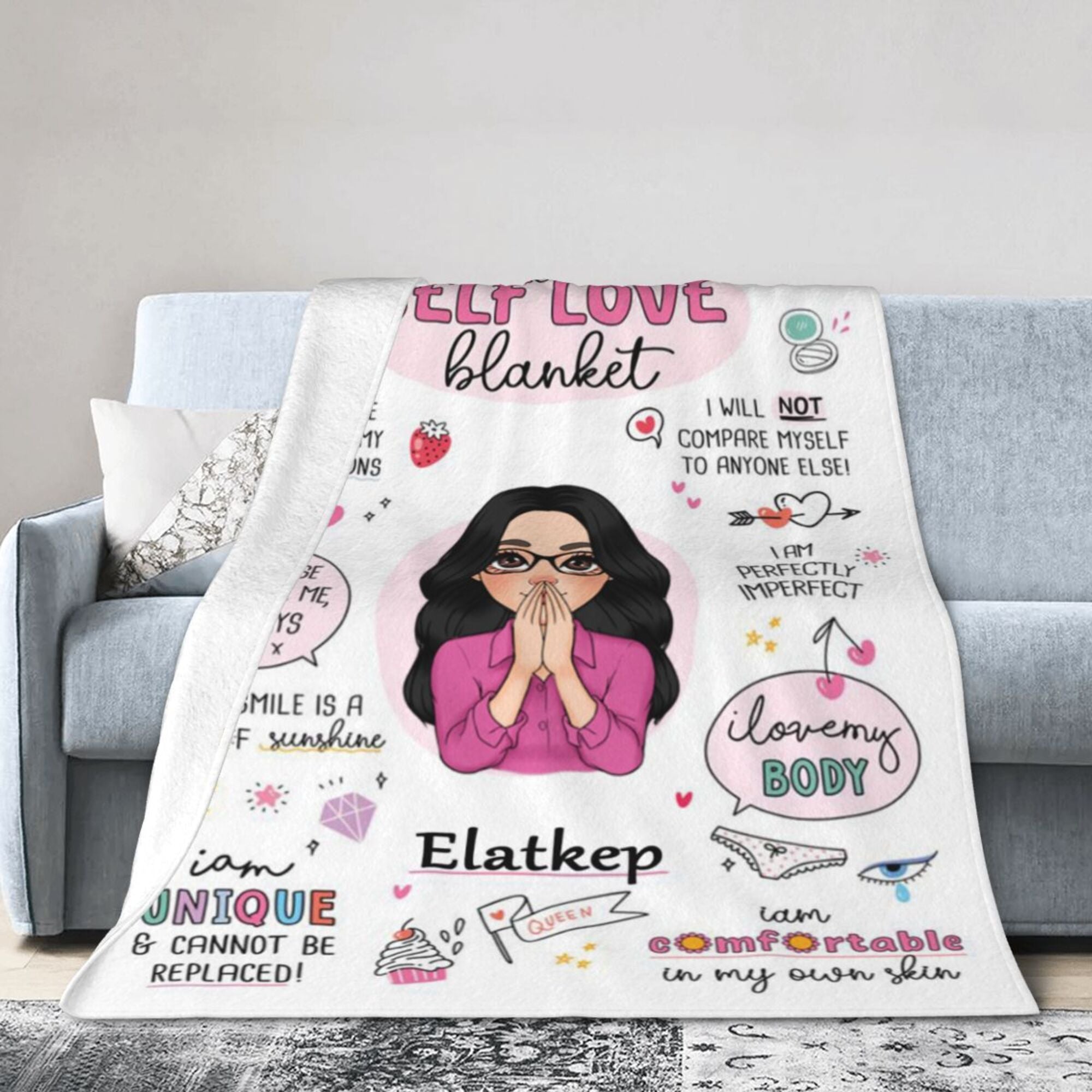 My Self Love Blanket Pink - Personalized Blanket