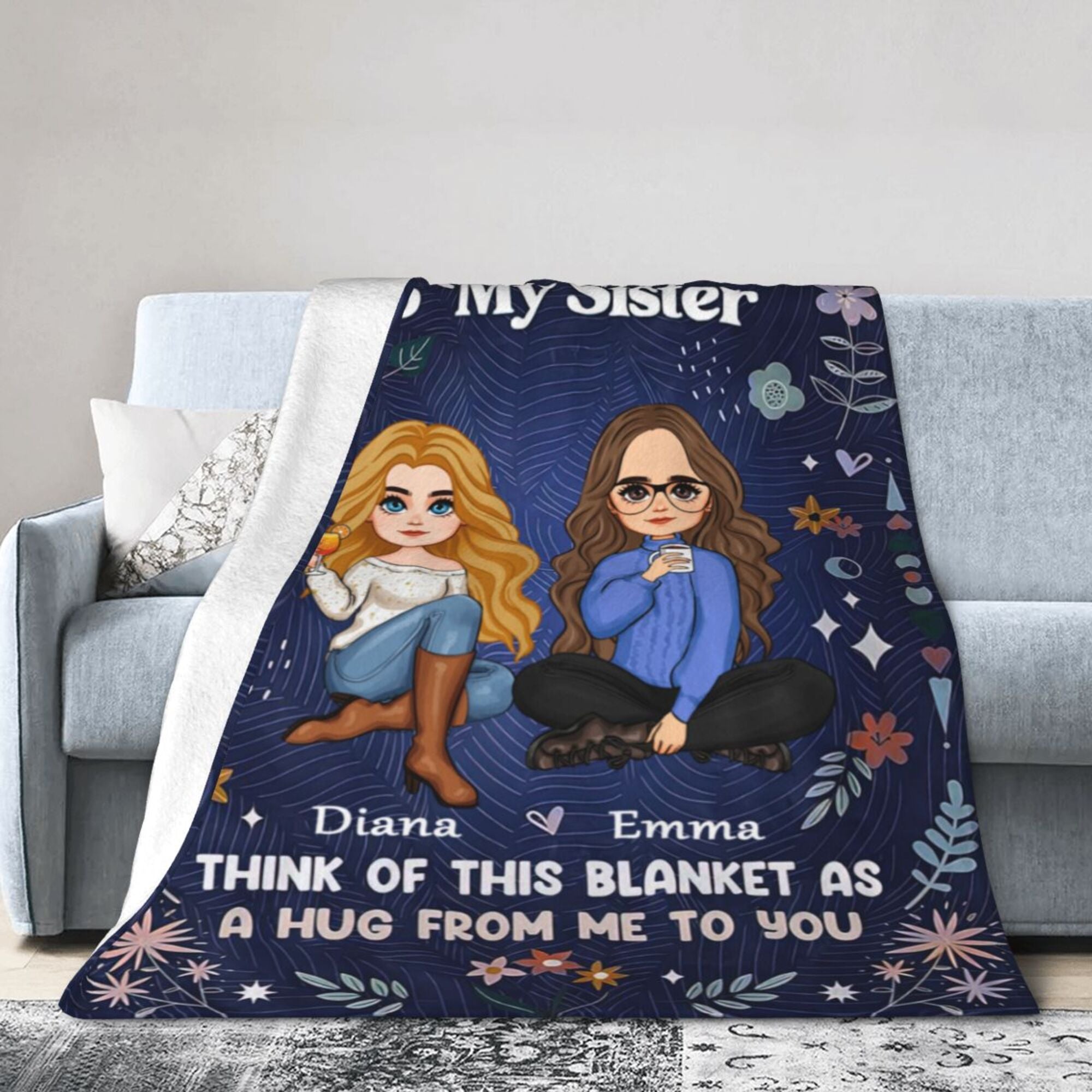 To My Sister - Personalized Blanket