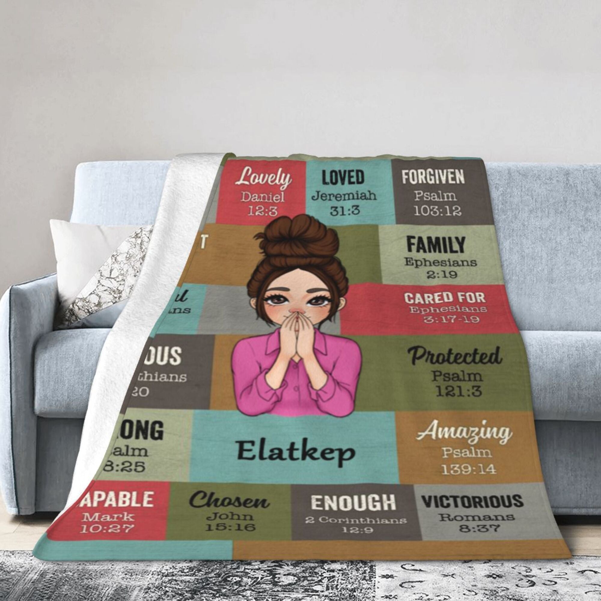 Vintage God Says I Am - Personalized Blanket