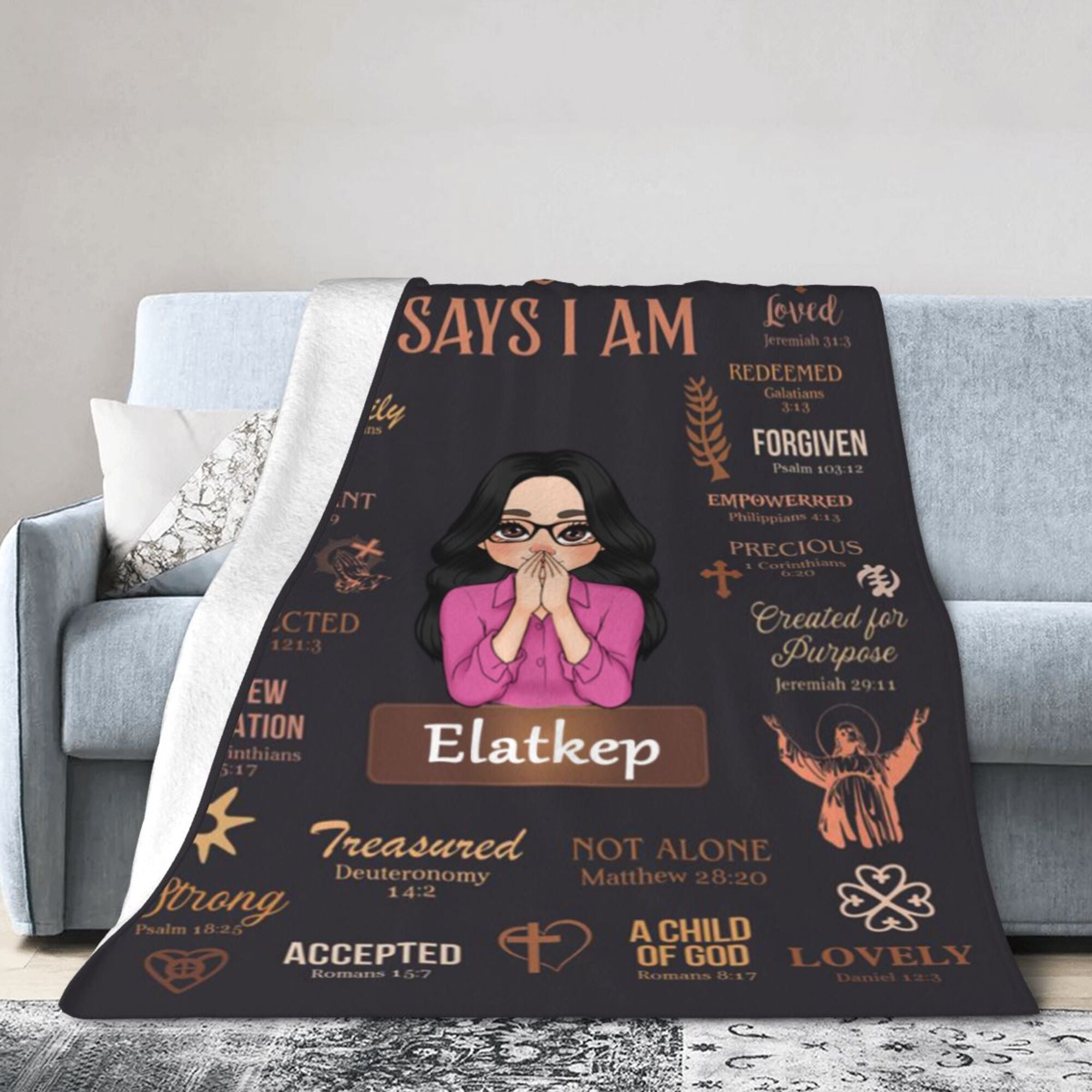 God Says I Am Black - Personalized Blanket